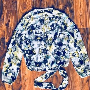 Multi Colored Criss Cross Guess Blouse